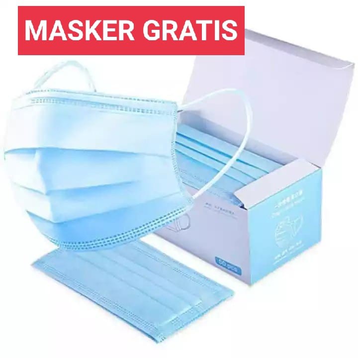 Masker 3PLY Disposable Protective Mask Earloop Masker Pelindung/Masker Medis/masker Non Hijab