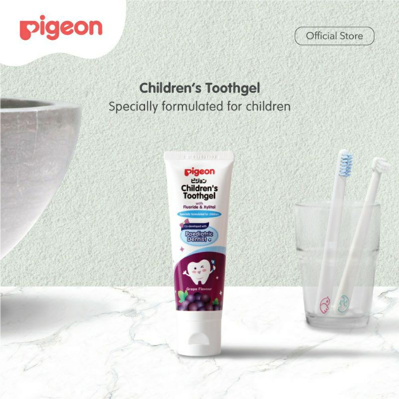 PIGEON Children's Toothgel Grape Original Flavour 45Gr - Pasta Gigi Odol Anak Anggur &amp; Original