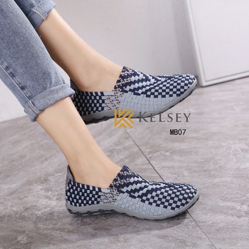 (GRATIS ALAS KAKI) NICOLE SEPATU RAJUT WANITA KELSEY MB07 Flats Shoes Rajut anyaman