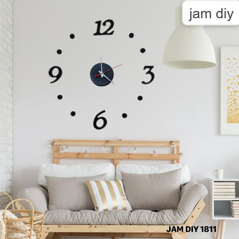 JAM DINDING TEMPEL DIY ANALOG DEKORASI 3D SILENT MODERN CLOCK