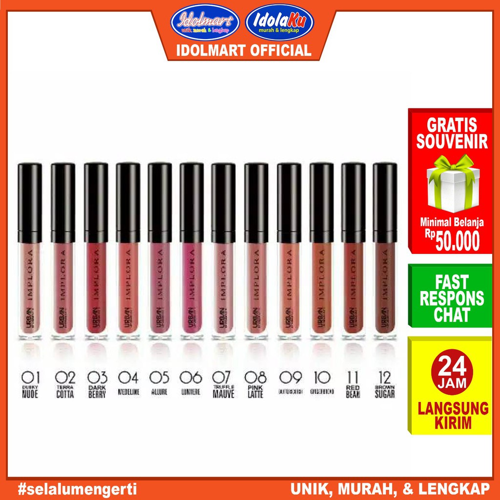 IDOLMART Implora Urban Lip Cream  Terra Cotta 02 - BPOM Idolmart Surabaya