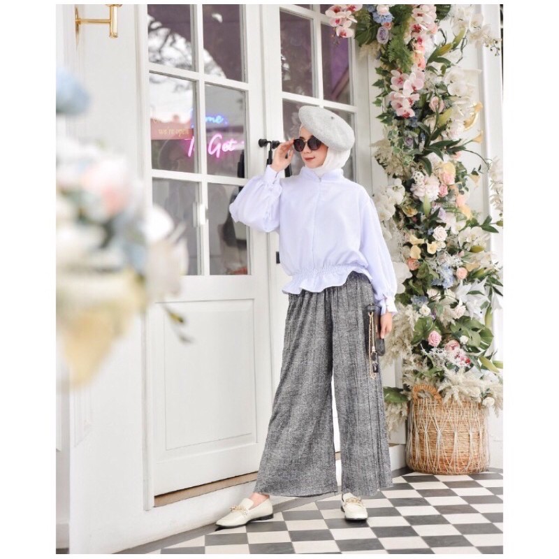 1 KG 7 PCS | ATASAN BLOUSE WANITA CROP KATLINA CROPTY BLUS / FASHION MURAH-KATLINA PUTIH