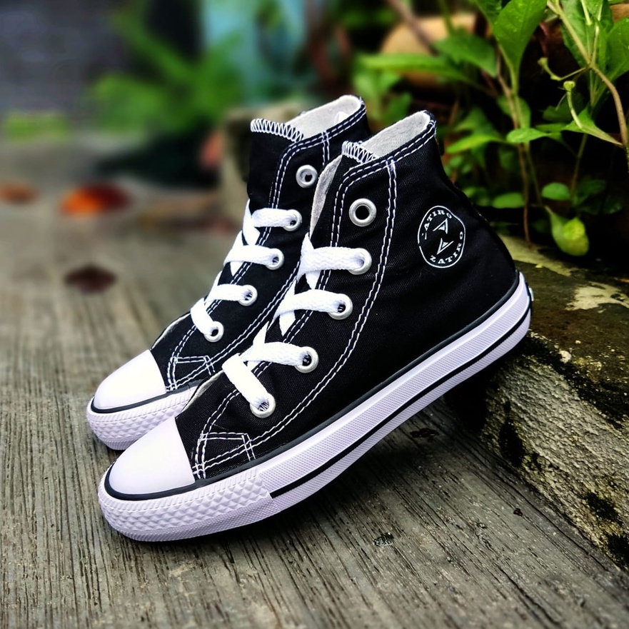 Sepatu Casual Anak Sekolah Hitam Zatiro Anthic Classic High Tinggi Anak Spatu Anak sekolah tali Hita