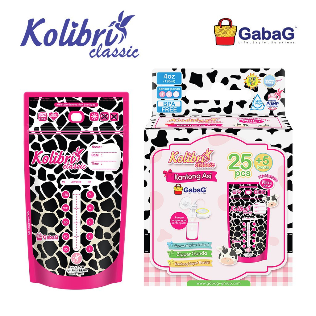 Isi 30 pcs Gabag Kantung Asi Kolibri Classic 120 ml