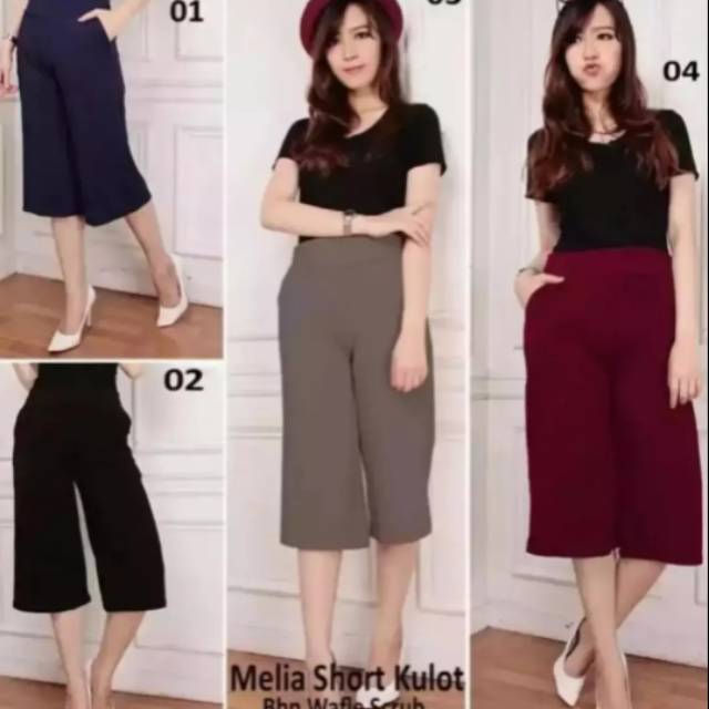  CELANA  KULOT PENDEK WANITA 3 4 7 8 MOTIF POLOS CELANA  