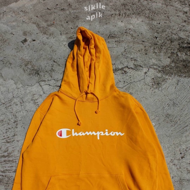 yellow orange champion hoodie