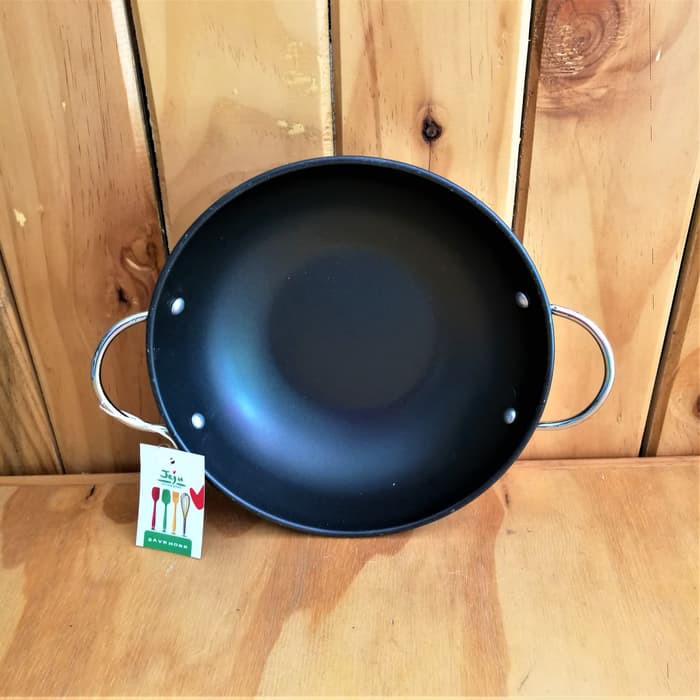 JEJU Wajan Hitam Carbon Steel 20cm Wok Besi Baja Ringan Korea KI0272J