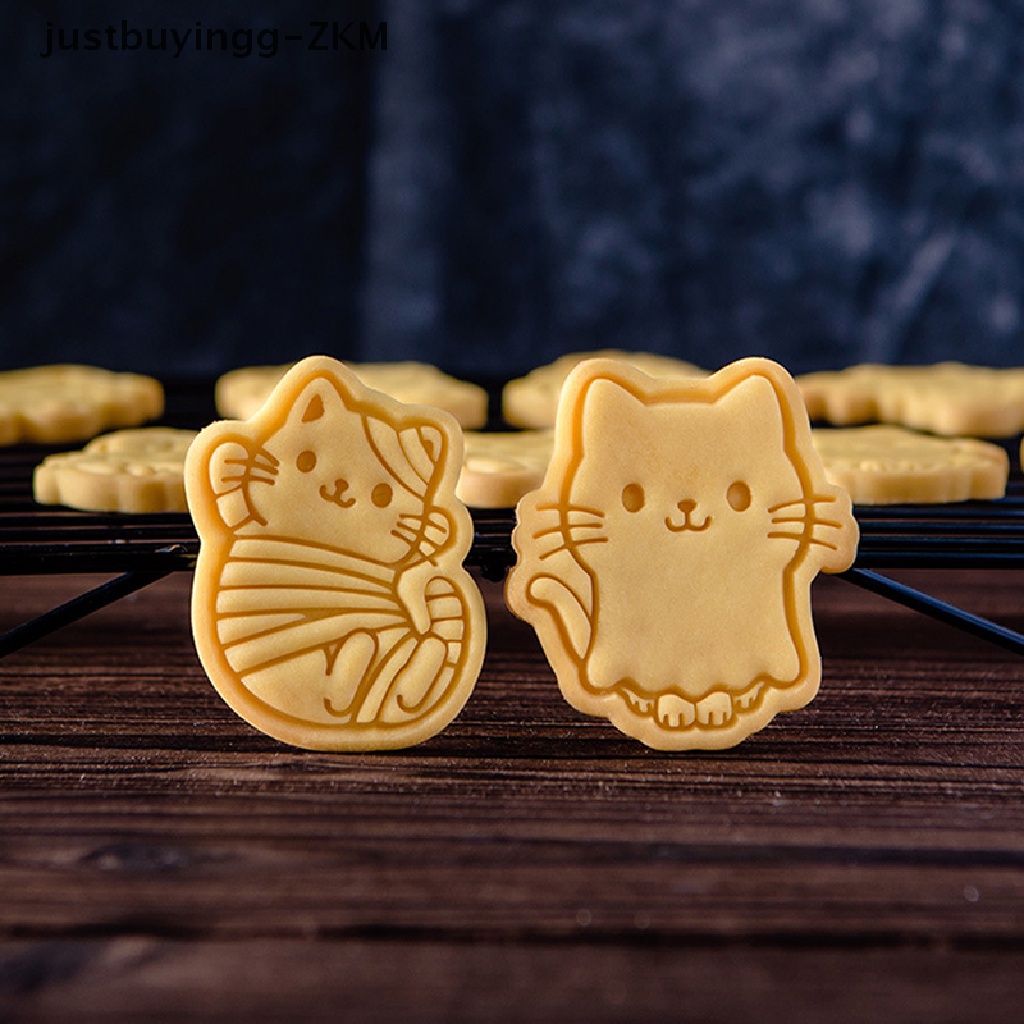 Cetakan Kue Kering Bentuk Kartun Kucing Hantu Halloween