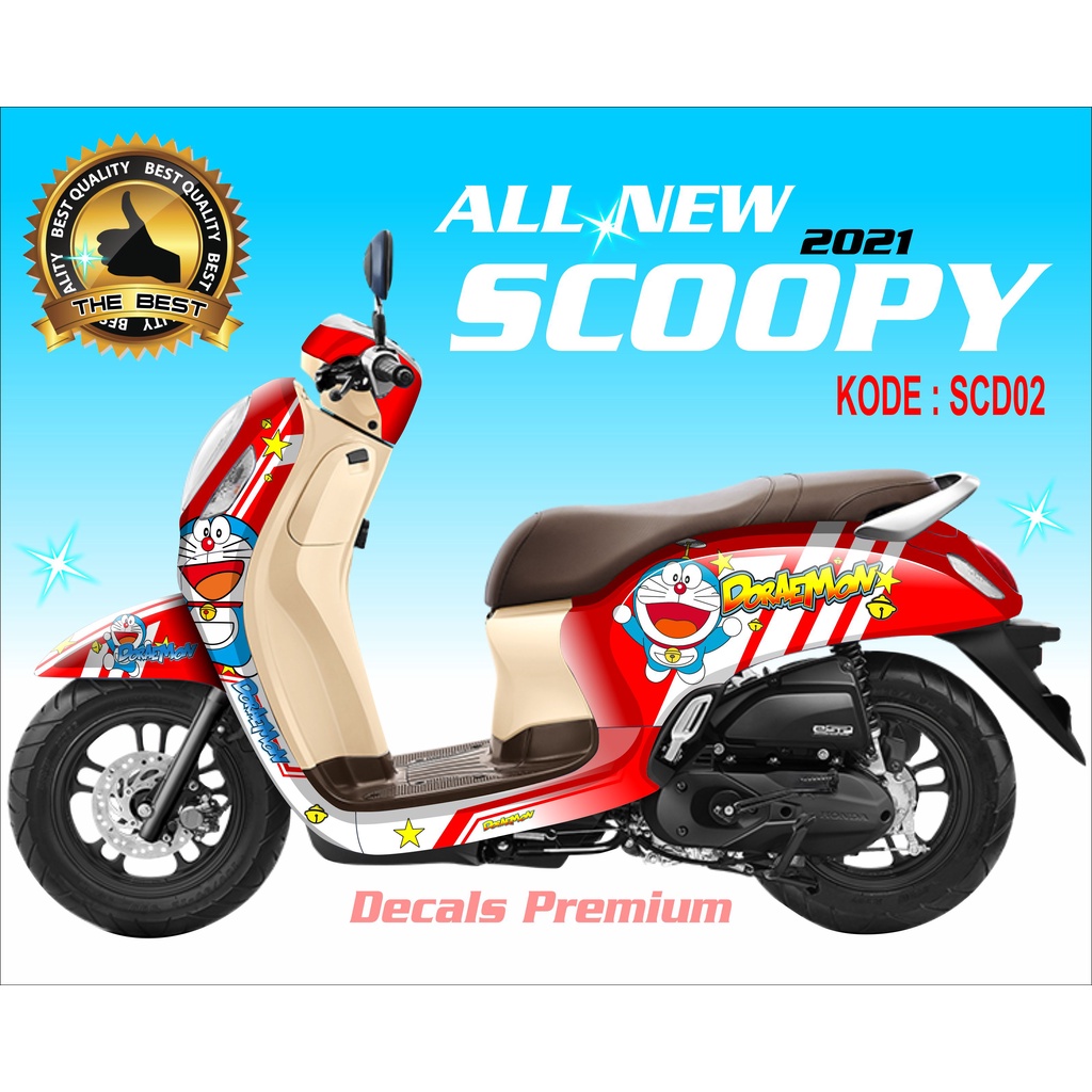 STICKER DECAL ALL NEW SCOOPY 2021 DORAEMON STIKER FUL BODY SKUPY DECAL SCUPY VARIASI SCOOPY 2021