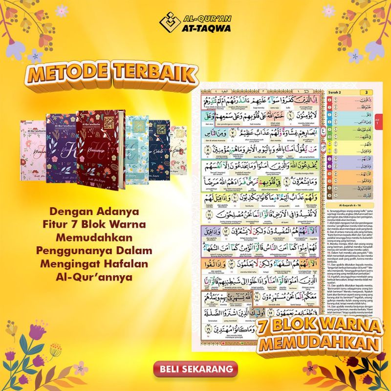 Al Quran Floral Custom A5 Alquran Hafalan Perkata