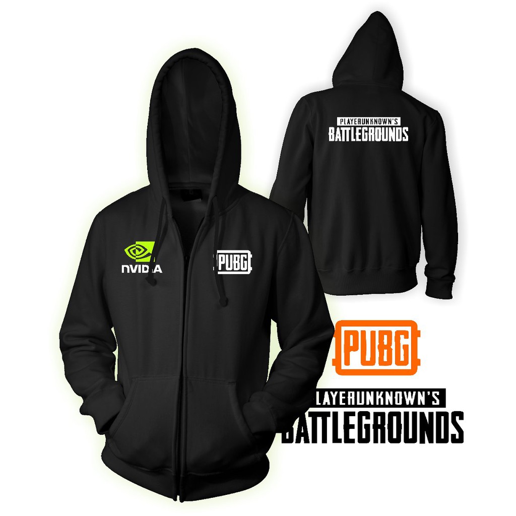 Jaket Game PUBG NVIDIA Hoodie All Size Hitam Big Size Size S M L