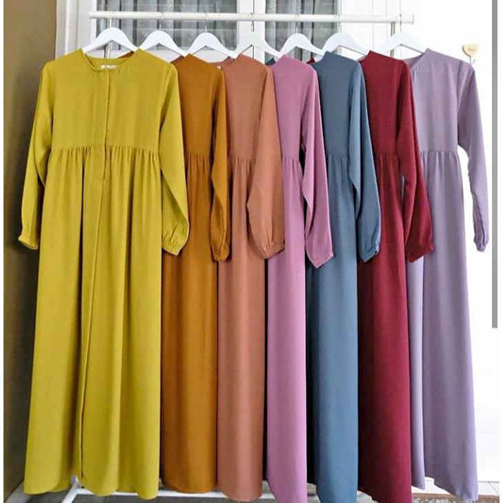 Gamis Polos Bahan Tory Burch Premium Import S M L Xl Shopee Indonesia