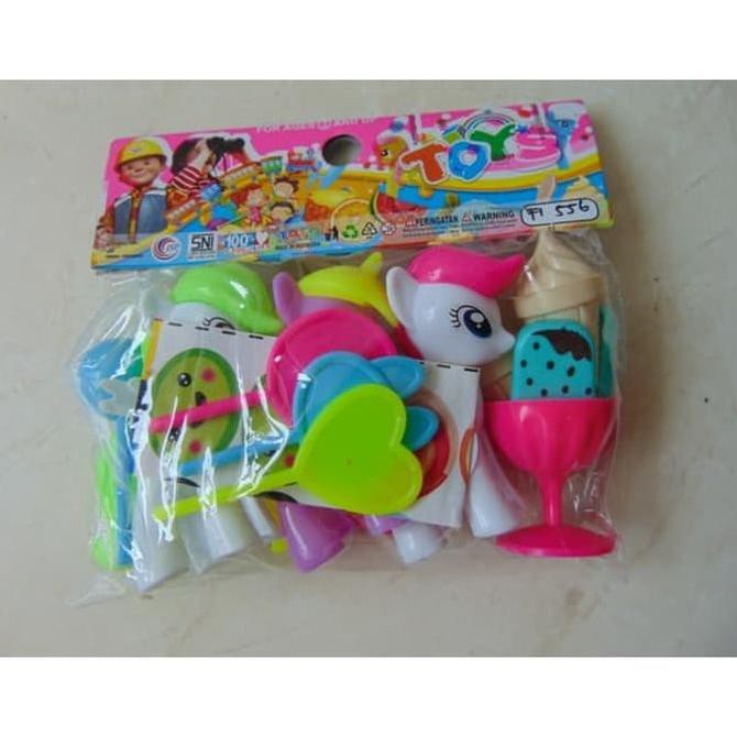 MAINAN KUDA PONI PLASTIK SET ICE CREAM FI 556