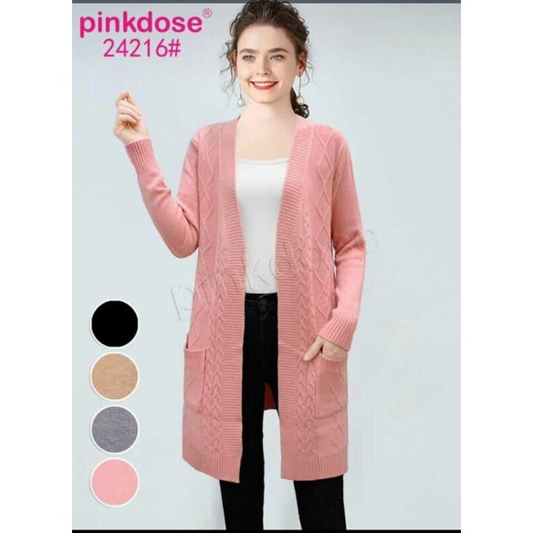 Cardigan Rajut Saku Pinkdose