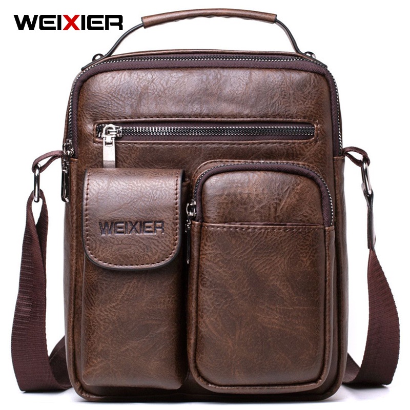 WEIXIER 8633 Tas Selempang Pria Kulit Sling Bag Anti Air WK-SBY