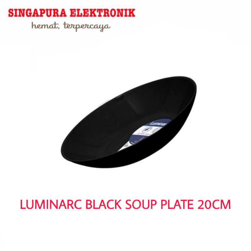Luminarc Diwali black soup plate 20cm/ Piring sop P-0787