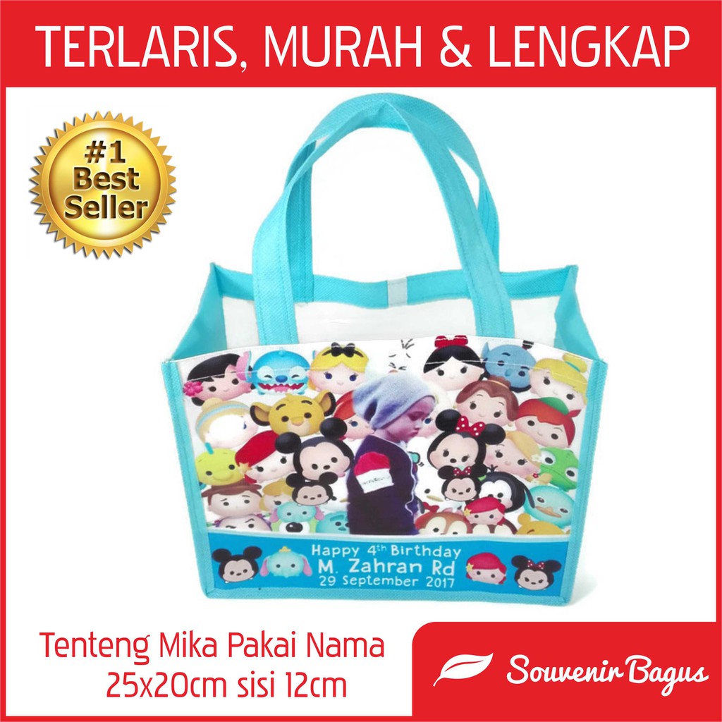TERLARIS Tas Ultah Mika Pakai Nama Foto Custom Promo Sale Terbaru / Tas Ulang Tahun Transparan