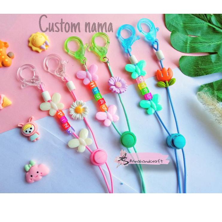 ♠FRESH♠ strap masker hijab anak perempuan nama // konektor masker anak nama//tali masker anak nama//