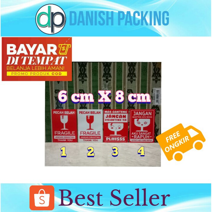 

Sticker Fragile Unik Ukuran 6 X 8 Satuan