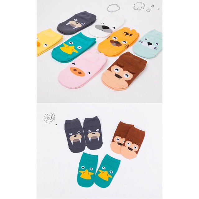 [BABY EL STORE] Sock Infant Kaos Kaki Bayi Anak Katun Binatang Animal Sock Baby Kids Cotton Import Prewalker