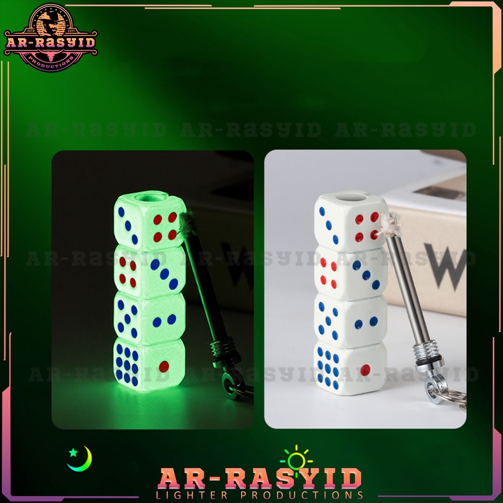 Korek Api Gesek Korek Api Minyak Gantungan Kunci Korek Glow In The Dark Model Dadu BISA COD