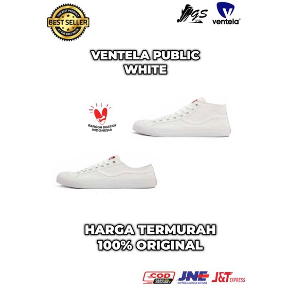 Ventela Public Low White Original 100% Ventela Public High White Original 100% Sepatu Ventela Sepatu