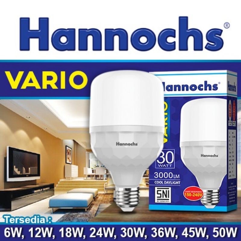 Lampu LED Hannochs VARIO 6 W/ 12 W/ 18 W/ 24 W/ 30 W SNI