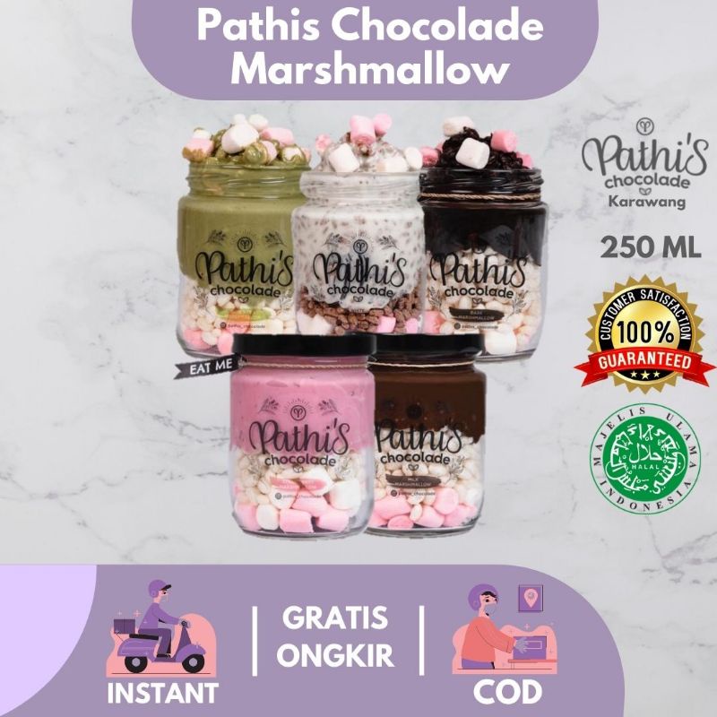 

PATHIS CHOCOLADE MARSHMALLOW - Cemilan Cokelat Lumer | Cokelat in Jar | Choco Crunchy | Cokelat Krispi | Camilan Coklat