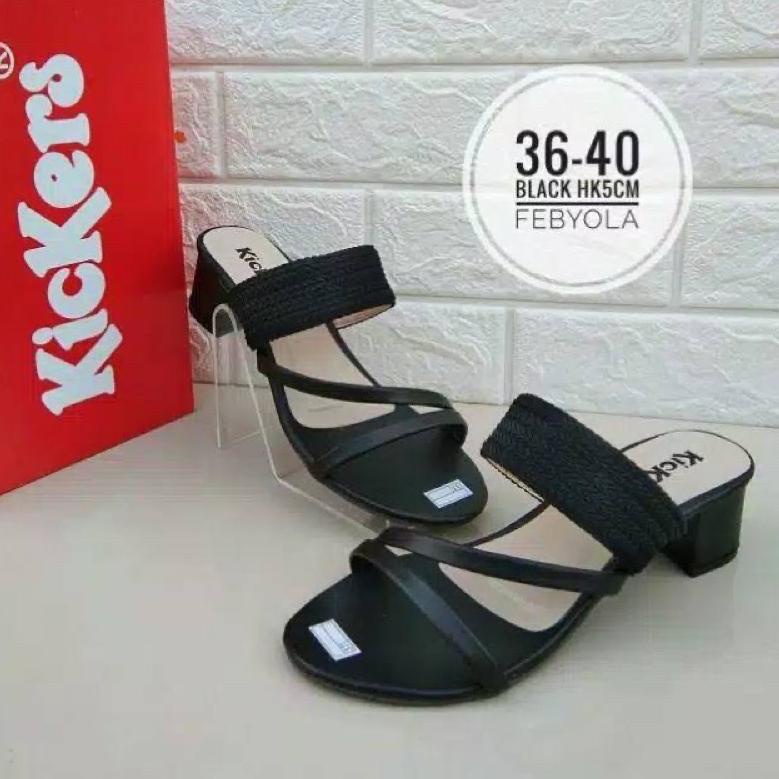 Heels Wanita Kickers Sendal Pesta Cewek Hak Tahu Original Branded Selop Ibu [GRD.14Ap22y]