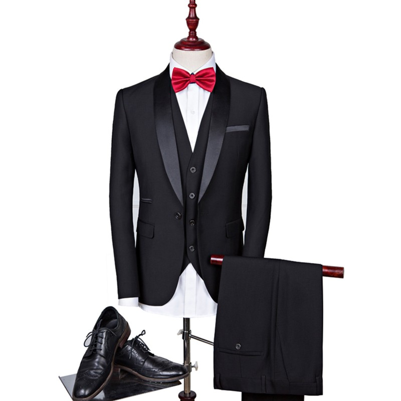 2109005 Jas Pengantin Jas Formal Hitam Biru Merah Maroon