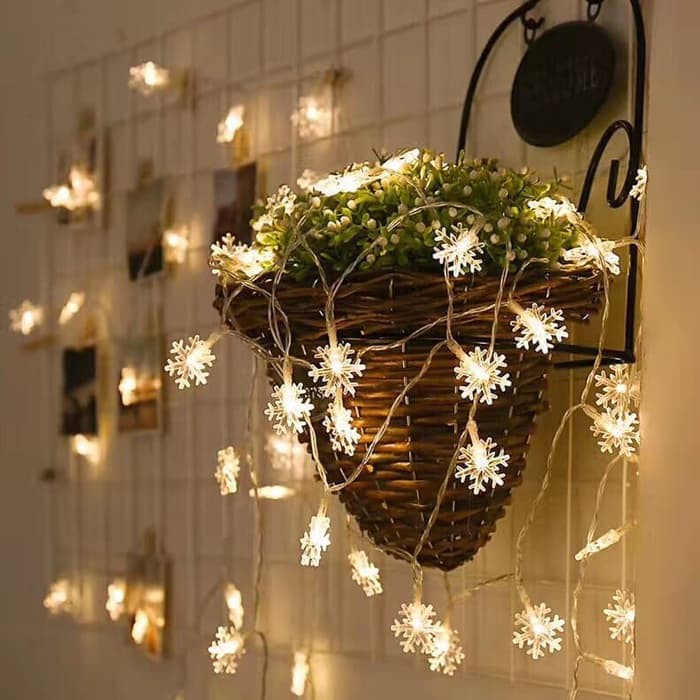 Lampu Natal LED Bola Kapas 20LED 3M Bintang Salju / Tumblr Hias Dekorasi Ruangan Pohon Kamar Tidur /  Cotton LED String Light Tumblr Dengan Untuk Pesta / Lampu Tidur Tumblr Tumbler Aesthetic