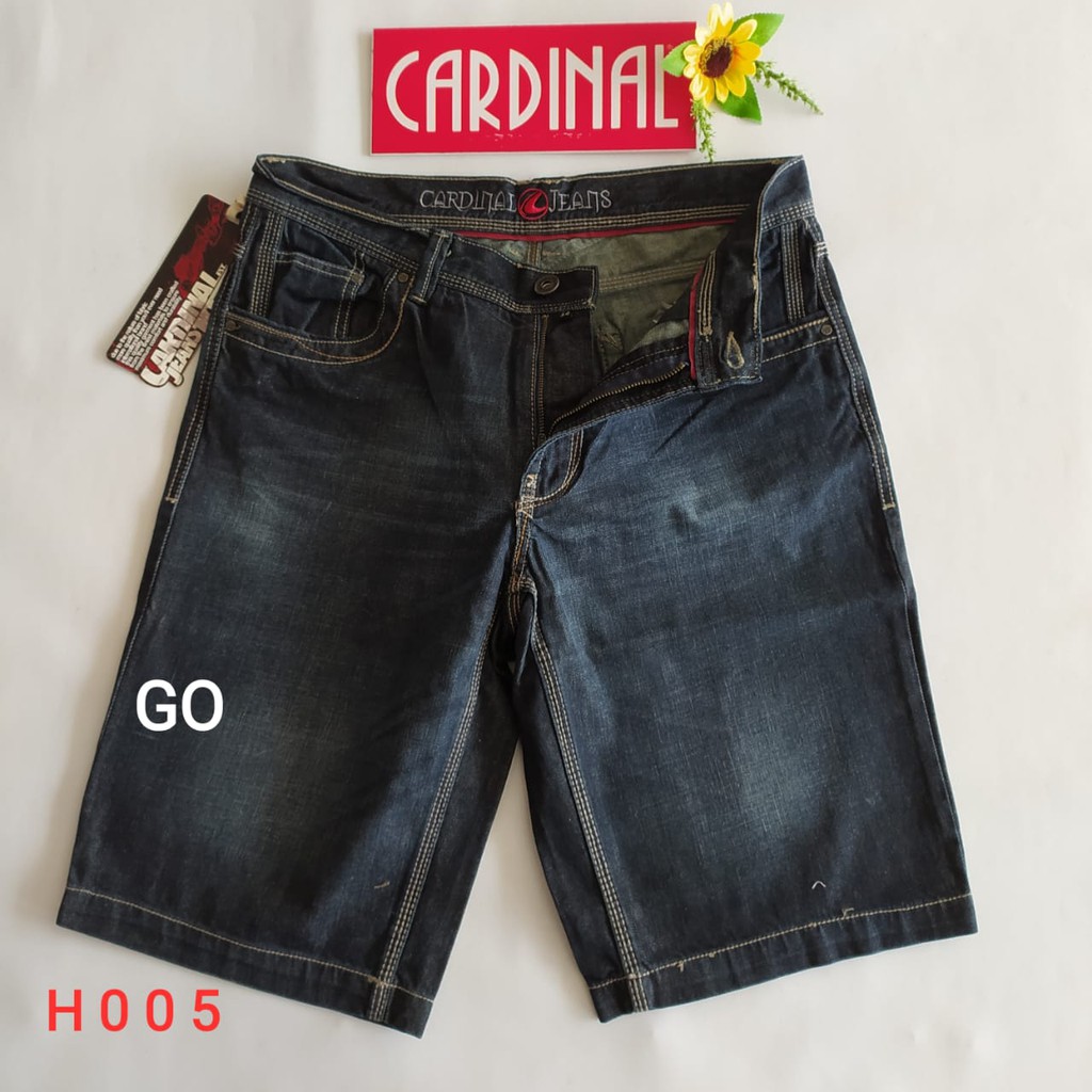 gof 34-CBV CARDINAL JEANS Celana Pria Celana Pendek Bermuda Casual Sobek Slimfit Reguler Fit Reguler