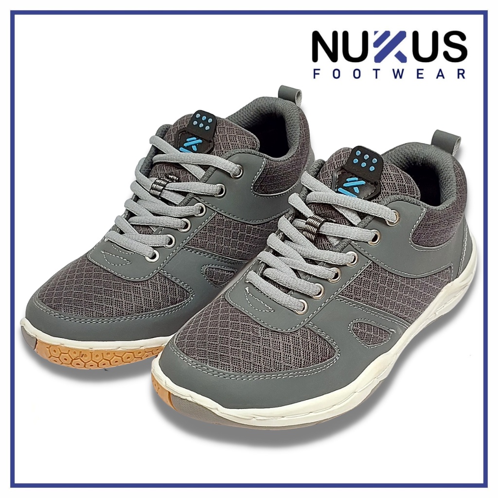 Nukus Sepatu Pria Sneakers Tali  Abu  - NKTM 03