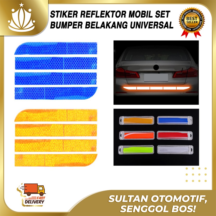 Stiker Reflektor Bumper Belakang Mobil