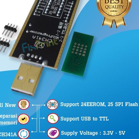 ♖ USB Programmer IC Eprom CH341A Module Flash BIOS Eeprom 24 25 Series Alat Program IC Eprom BIOS ✹