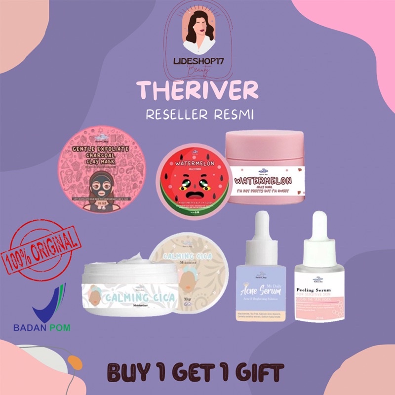 [READY] MASKER CLAY SLEEPING MOISTURIZER BY THERIVER SHOP CHARCOAL CLAY MASK GENTLE EXFOLIATE WATERMELON JELLY MASK SLEEPING CALMING CICA MOISTUZER MASKER THERIVER SERUM ACNE THERIVER