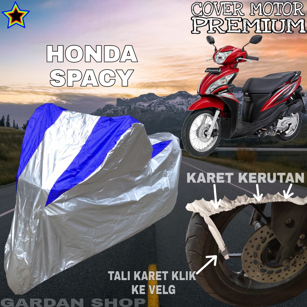 Sarung Motor HONDA SPACY Silver BIRU Body Cover Penutup Motor Honda Spacy PREMIUM