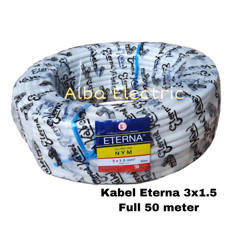 KABEL ETERNA 3x1.5 mm FULL 50M NYM (Kawat Tembaga isi 3)