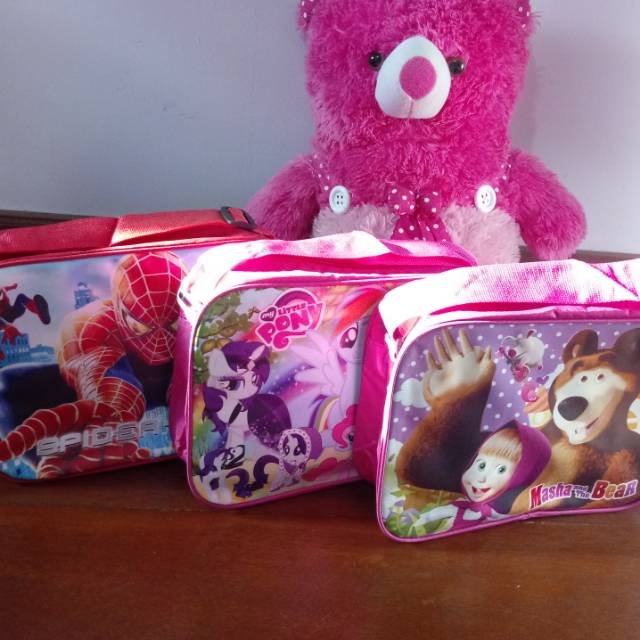 Tas karakter/Tas anak selempang/tas cantik/ tas sepidermen/tas masha and the beard/tas little pony