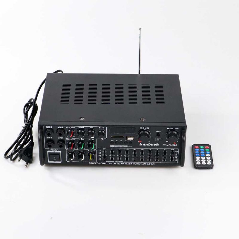 Sunbuck Bluetooth EQ Amplifier Karaoke FM 2000W - AV-MP326BT ampli untuk 12 inc