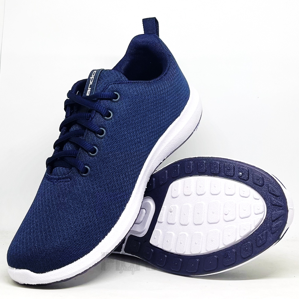 FIURI - Ando Original - PINO 39-43 NAVY- Sepatu Kets Pria - Sepatu Sneakers Pria - Sepatu Olahraga Sport Pria - Sepatu Casual - Sepatu Jogging Lari Fitness Gym Senam Pria - Sepatu Sekolah Bertali SMP SMA