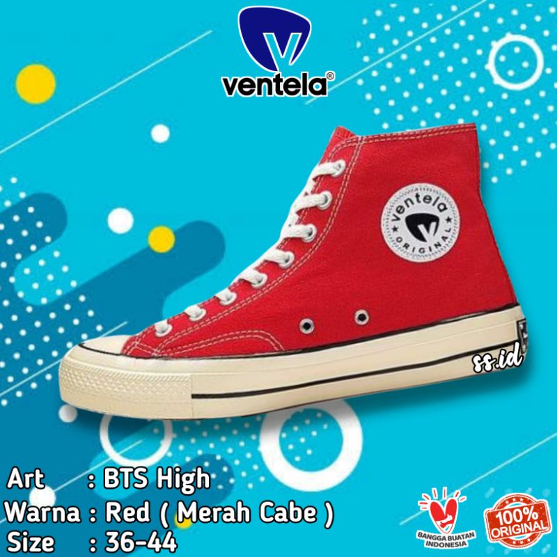 Sepatu Ventela 70s Hi Red ( Merah Cabe ) Original Size 37