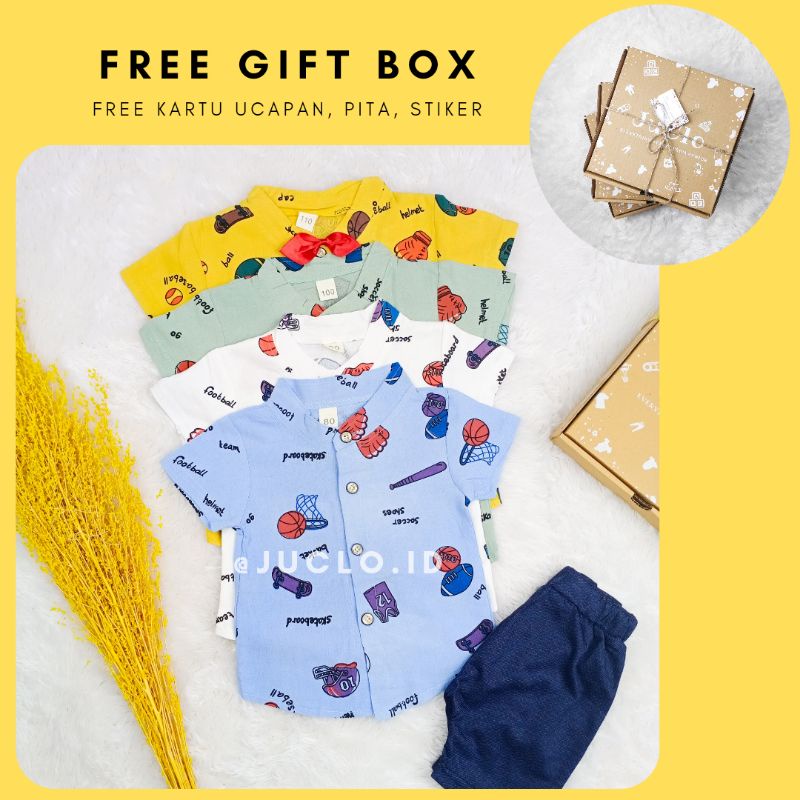 Baju Kemeja anak bayi laki laki umur 6 bulan - 2,5 tahun baju setelan katun halus lembut nyerap keri