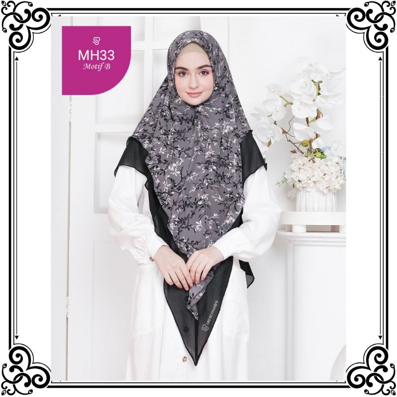 Hijab Khimar Instan Syari Pet Antem Jilbab Cerutty Babydoll Premium Double Layer Jumbo Motif Bunga k