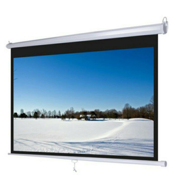 Layar Projector 84inci Wall Screen 210x210CM - Screen Layar Projector 84&quot; Wall Screen