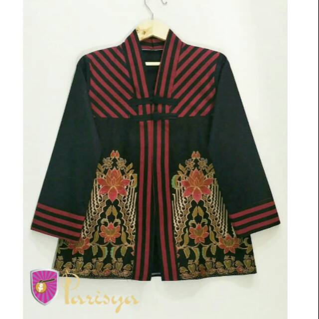 Blus batik gunungan kombinasi tenun lurik | Shopee Indonesia