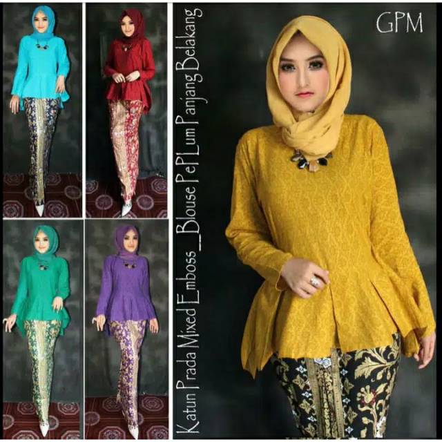 RnB Peplum Prada Batik Premium Set Kebaya Hijab Modern Kondangan Formal Casual Setelan Kebaya Batik