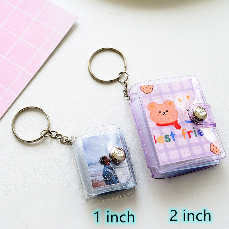 Mini Album 1 Inch 2 Inch Photo Album 16 Pockets INS Jelly Color Glitter Transparent