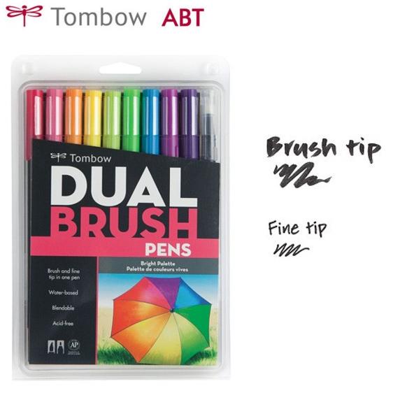 

(BISA COD) Tombow Dual Brush Pen ABT Bright Color Set 10 PROMO Kode 40