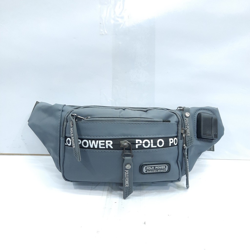 TAS PINGGANG ANTI AIR + USB POLO POWER / WAIST BAG PARASUT POLO / TAS HP SELEMPANG POLO POWER  MURAH / TAS PINGGANG POLO POWER ANTI AIR + USB ORIGINAL MURAH BARU / TAS SELEMPANG POLO POWER COMPACT BAHAN PARASUT ANTI AIR MURAH / TAS SELEMPANG POLO MURAH